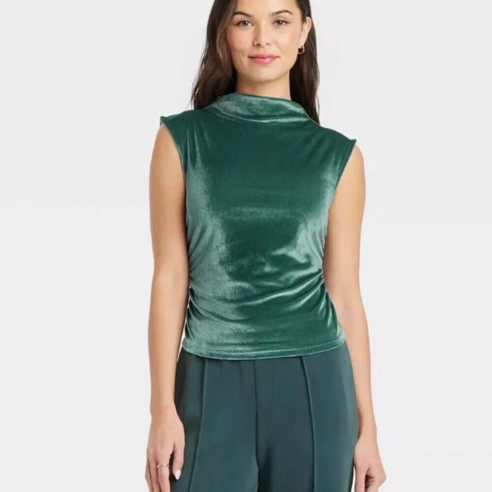 NWOT A New Day Women's Ruched Tank Top - Black - Size M